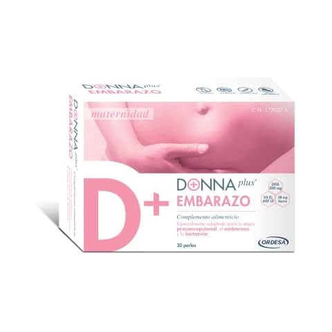 DONNAplus Embarazo | Complemento Alimenticio con DHA, Ácido fólico, Yodo, Vitaminas y Minerales - 30 Perlas Cover