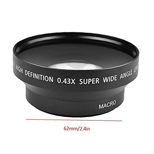 Digitalkameraobjektiv, 0,43x 62 mm Weitwinkelobjektiv Hochauflösendes Objektiv, kompatibel mit Canon Sony mit 2… – Bild 4