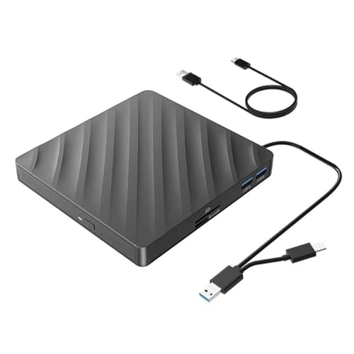 AYJYZHIAG Unidad de BLU-Ray Externa 5 en 1, Reproductor portátil, grabadora CD y DVD USB 3.0 con Puerto SD/TF, Unidades ópticas combinadas multifunción
