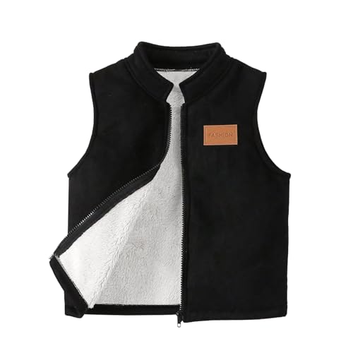 Toddler Boys Zip Up Vest Jacket Sleeveless Outerwear Lightweight Fall Winter Warm Coats for 4-7Y