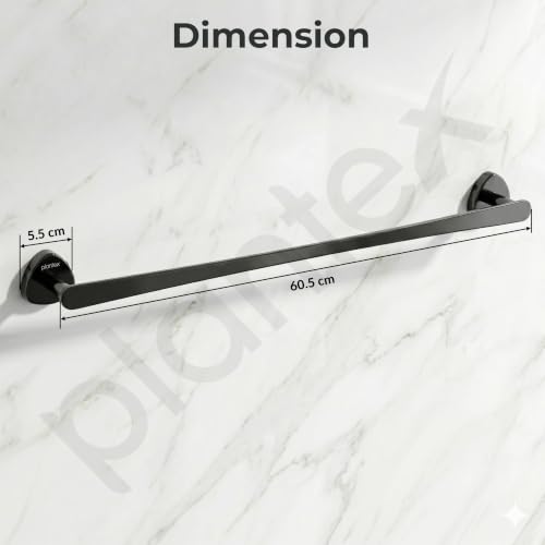 Image of Plantex J4 Stainless Steel 24 Inch Single Towel Rod for Bathroom /Towel Holder in Bathroom /Towel Holder /Bathroom Accessories (PVD Black Finish) Angel