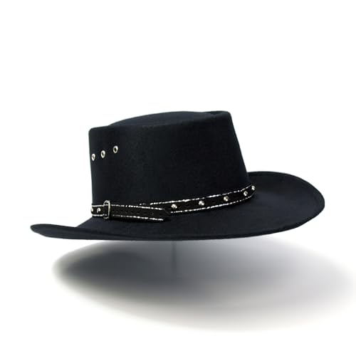 Western Express Faux Felt Gambler Cowboy Hat | Classic Cowboy & Cowgirl Hats for Kid's (US, Alpha, One Size, Black)