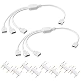 2PCS 1-to-3 ARGB Splitter Cable Fan Splitter 5V 3 Pin Addressable RGB Splitters Extension Cable with Male Pins for Computer Chassis CPU Cooler, 11.8 Inch