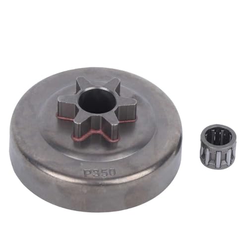 3/8' Kit de Cojinete de Llanta de Rueda Dentada de Tambor de Embrague 6t Compatible para Motosierra 350 351 352 370 370 371 390 420 Piezas de Repuesto para Llanta de Rueda