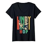 Mujer Diseño de Lindy Hop para tu compañero de baile Camiseta Cuello V