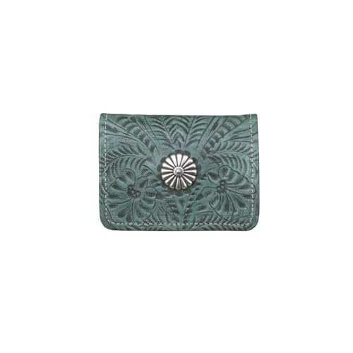 American West Small Tri-Fold Wallet For Women Tooled Leather