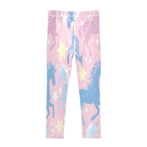 Toddler Girls Leggings Printed Yoga Pants Leggings Blue Unicorn Yellow Star for Kids2