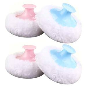 HEALIFTY 4 piezas Baby Talkum Puderquaste blandas cuerpo Puderquaste con Kurzen mango (azul y rosa para cada uno 2…