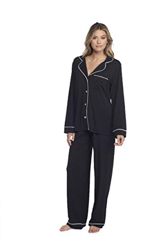 Barefoot Dreams Women's Luxe Milk Jersey Piped Pajama Set