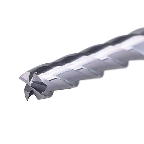 Image of SpeTool 12411 4 Flutes Carbide CNC Square Nose End Mill, 1 /4 inch Shank Diameter, 3 inch Long, Upcut CNC Router Bit with Coated