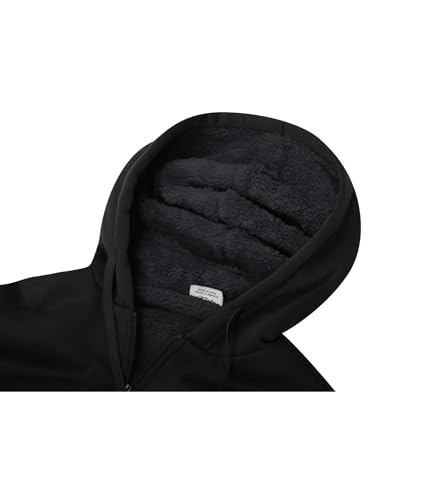 Image of SWISSWELL Men Zip Up Hoodies Sherpa Lined Jacket Heavyweight Fleece Sweatshirt Winter Warm Hooded Coat