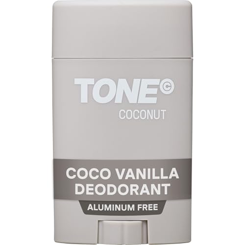 TONE Coconut Vanilla Aluminum Free Deodorant for Men & Women 48-Hour Odor Protection Paraben Free Formula Dermatologist-Tested 2.65 oz