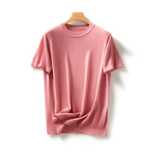 Mens Short Sleeve Pullover Sweater Round Neck Casual Business Solid Color Knit Pullovers4