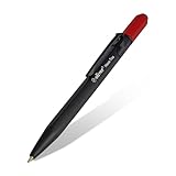 Oliver Hexa Tou Stylus - Bolígrafo de punta redonda | Rojo | Cuerpo de metal con acabado mate | Recambio cardenal de 0,6 mm | Mecanismo de giro | Punta para pantalla táctil