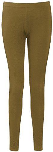 Legging femme extensible marron grande taille avec longueur cheville et coupe stretch Guba