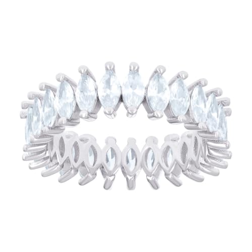 Bague de fiançailles argent 925 avec zircones imitation diamant, le cadeau de mariage idéal