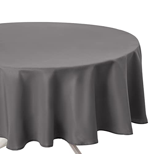 H HANSEL HOME Mantel Redondo, Mantel Mesa Redonda Mantel de Poliéster Antimanchas, Impermeable,...