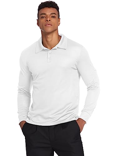 Image of Deyeek Men's Polo Shirts Long Sleeve Golf Polo Shirts for Men Quick Dry UPF 50+ Sun Protection Polos Casual Collared Shirts