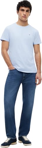 Tommy Jeans Herren T-Shirt Kurzarm TJM Original Slim Fit, Blau (Moonlight Iris), S – Ansicht 4