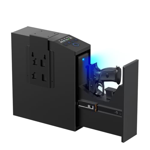 Biometric Gun Safe for Handgun Quick Slider Bedside Pistol Safe Nightstand