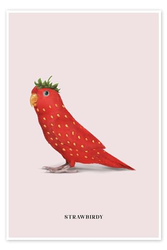 Strawbirdy Poster de Jonas Loose 40 x 60 cm Tableaux Décoration murale