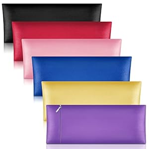 Tudomro 6 Pieces Satin Eye Pillow Case Washable Yoga Eye Pillow Cover Light Weight Removable Cover Yoga Massage Meditation Accessories, 9.8 x 4 Inches, Eye Pillow Not Included