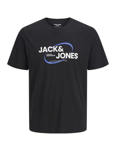 JACK & JONES Herren Shirt Kurzarmshirt T-Shirt Branding Tee Crew Neck, Farbe:Schwarz, Artikel:12267380-black, Größe:S – Ansicht 1