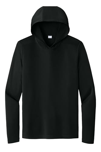 SPORT-TEK Unisex Posi-UV Pro Long Sleeve Hoodie | Breathable Workout Top for Men & Women, Athletic Fit Gym Clothing