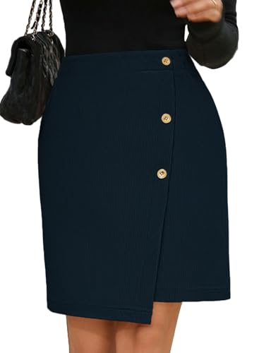 Pink Queen Corduroy Skirt Women Cute High Waist Bodycon Wrap Short Asymmetrical Hem Mini Skirt with Pockets4