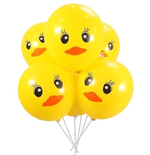 24 globos de pato de 12 pulgadas, globos de látex, globos amarillos para cumpleaños, decoración de fiesta temática de patos (pato)