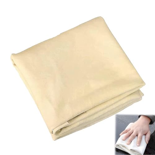 WQEDVN Chamois Leathers for Cars, Shammy Leather Cloth for Car, Shami Leather Cloth for Car, for Windows, Mirrors, Auto Detailing(Yellow 40 * 60cm)