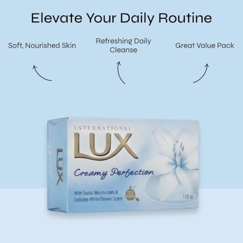 Image of Lux International Creamy White Soap, 125g (Pack of 3)