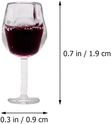 LUOZZY 40 Pcs Miniature Wine Goblets Mini Wine Glasses Tiny Red Glass Cups for Mini Dollhouse Kitchen Accessories Decor