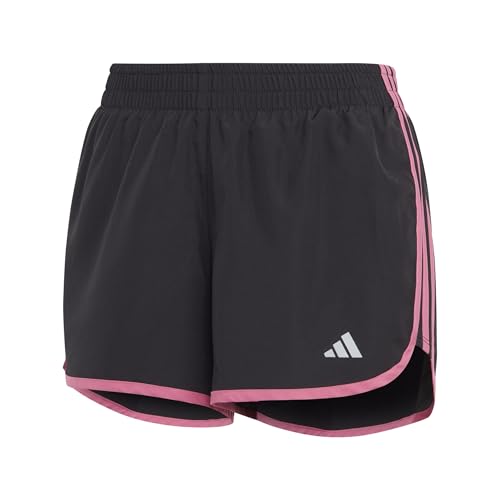 Image of adidas Women's Marathon 20 Running Shorts, Black/Preloved Fuchsia, 1X