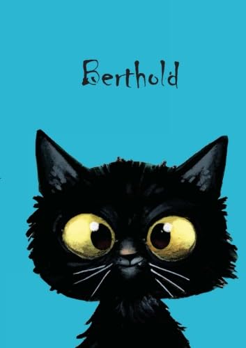 Berthold: Personalisiertes Notizbuch, DIN A5, 80 blanko Seiten mit kleiner Katze auf jeder rechten unteren Seite. Durch Vornamen auf dem Cover, eine ... Coverfinish. Über 2500 Namen bereits verf