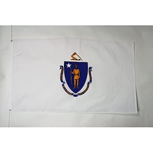 AZ FLAG, Massachusetts Flag, 2x3 Ft, 100D Polyester Us State Of Massachusetts Banner with Two Metal Grommets, Fade Resistant