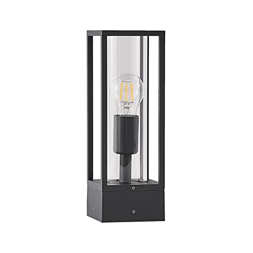 Lindby Luminaire extérieur Giavanna à intensité variable (Moderne) en Gris Aluminium (1 lampe,à E27), Borne lumineuse, borne luminaire pour socle Cover