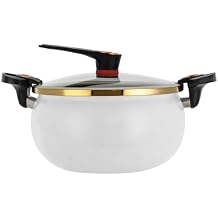 8L Micro Pressure Cooker Pot Non Stick Pressure Cookware with Visual Lid and 2 Handles, Multi Function Micro Pressure Cooking Pot for Homes Restaurants Hotels White