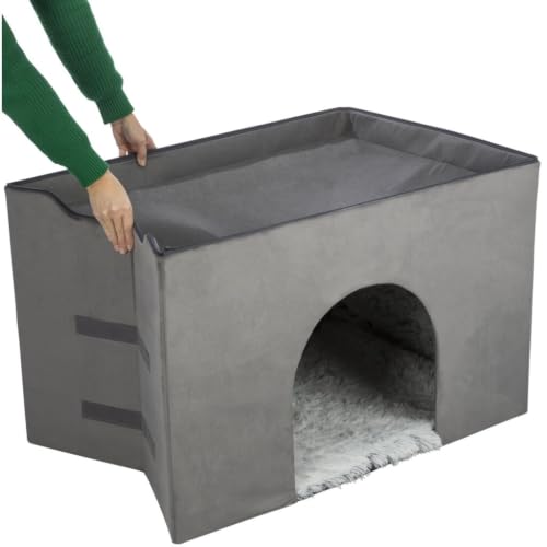 TRIXIE Höhle Harvey mit Treppe, 154 × 60 × 60 cm, grau/weiß-schwarz