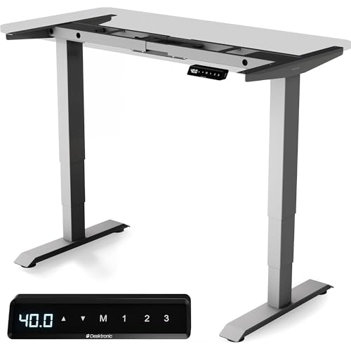 Image of Desktronic Height Adjustable Standing Desk Frame - Ergonomic Sit Stand Desk Frame, Electric Dual Motors 353 lbs, USB & USB-C Charging, Wobble-Free, Touchscreen, 3 Memory Presets, Anti-Collision