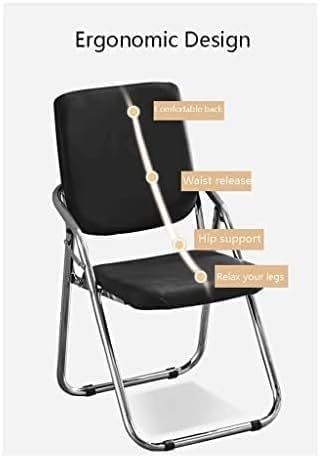 Portable Folding Chair with High Resilience Cushion for Buskin Parlour Study and Office Carbon Steel Dining