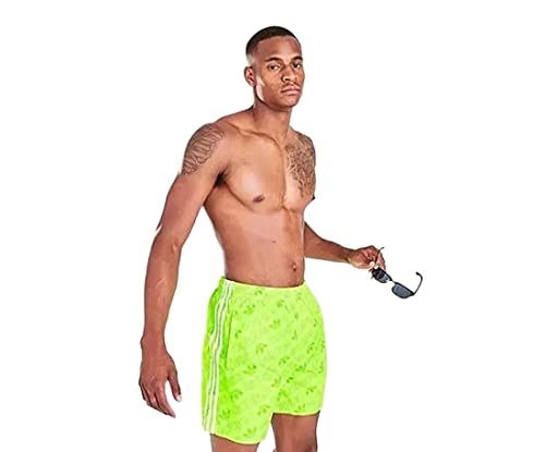 Adidas Originals Trefoil Allover Print Swim Mens Boardshorts Size XL, Color: Signal Green-Green
