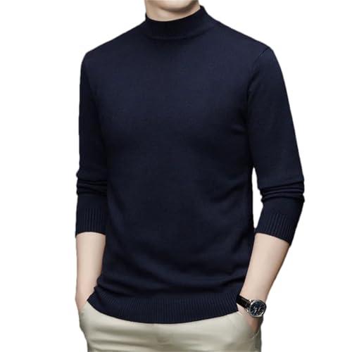 Men'S Half Mock Neck Long Sleeve Solid Color Sweater Soft Warm Basement Sweater