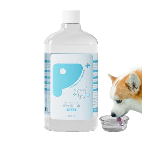 Generico Collutorio per Animali Domestici 300 ml, Igiene Orale Senza spazzolino per Cani e Gatti, Rimuovi placca per l'alito Fresco, Supporta Gengive e Denti sani per Cuccioli e Gattini