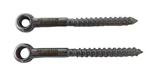 Image of US STAINLESS 2 Pieces Stainless Steel 316 M10 Lag Screw Eye Bolt Forged 10mm x 100mm Marine Grade