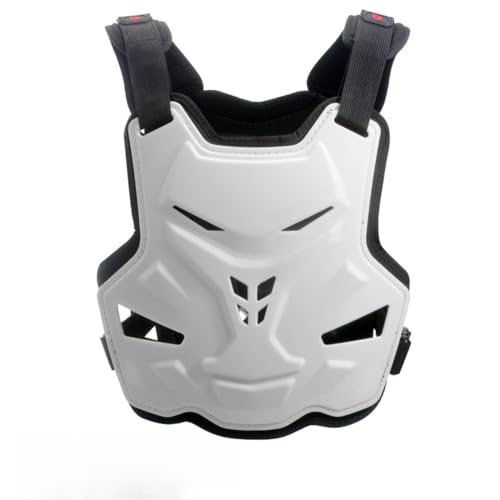 Zitixo 胸部プロテクターバイク用ボディインナーベスト オートバイプロテクタースポーツ 保護具耐震性上半身保護椎骨のガード 調整可能耐衝撃 フリー着用簡単林道、オートバイラリーレースライダー装備 (ホワイト)