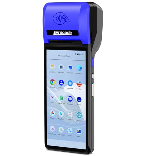 Image of symcode POS PDA Mobile POS Machine Terminal Thermal Receipt Printer 5.99 inch High Resolution and Clear Touch Screen Handheld PDA Printer Android 8.1 OS Built-in Google Play and NFC