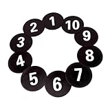 Aymzbd 10x Numbered Floor Spot Markers Training Mark Pad Shock Absorbing Anti Slip Flat Disc Markers Landmark Mat for Kids Drills, Black