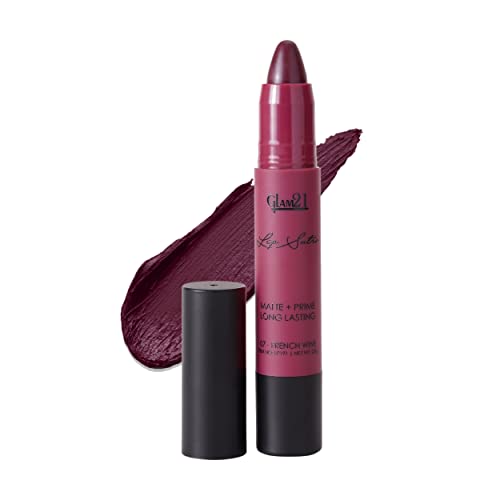 Image of Glam21 Lip Sutra Non-Transfer Crayon Lipstick |Lightweight & Longlasting| Creamy and comfortable on lips -2.8 gm | French Wine-07