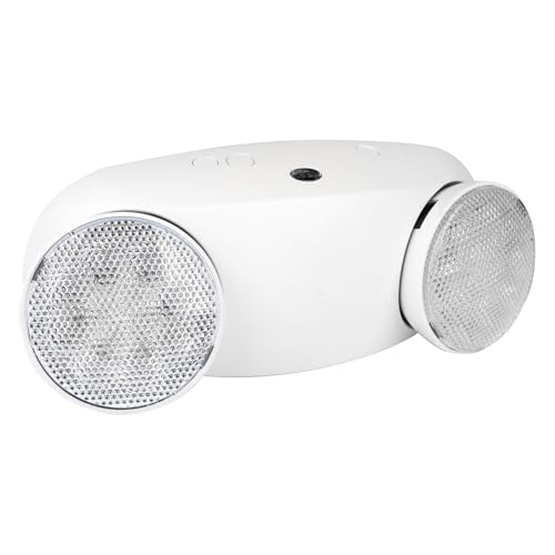 LANGGAN LED Emergency Lights with Battery Backup, cETL Listed, Dual Adjustable Heads, Hard Wired Commercial Emergency Lighting for Business Power Outage Safety 1 Pack